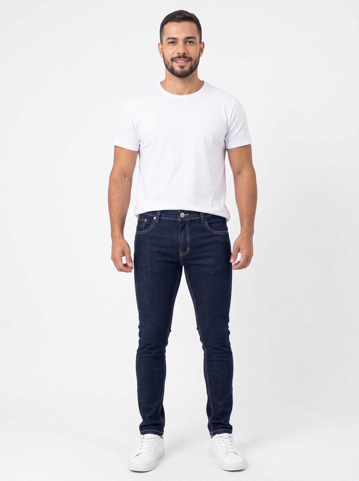 Calça Jeans Skinny Masculina Cintura Média