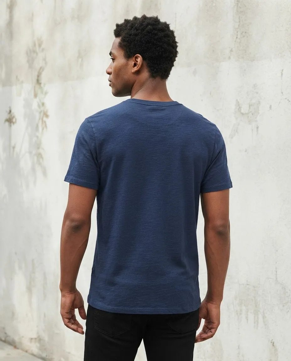 Camiseta Básica Masculina 100% Algodão Pool Basics Azul Gg